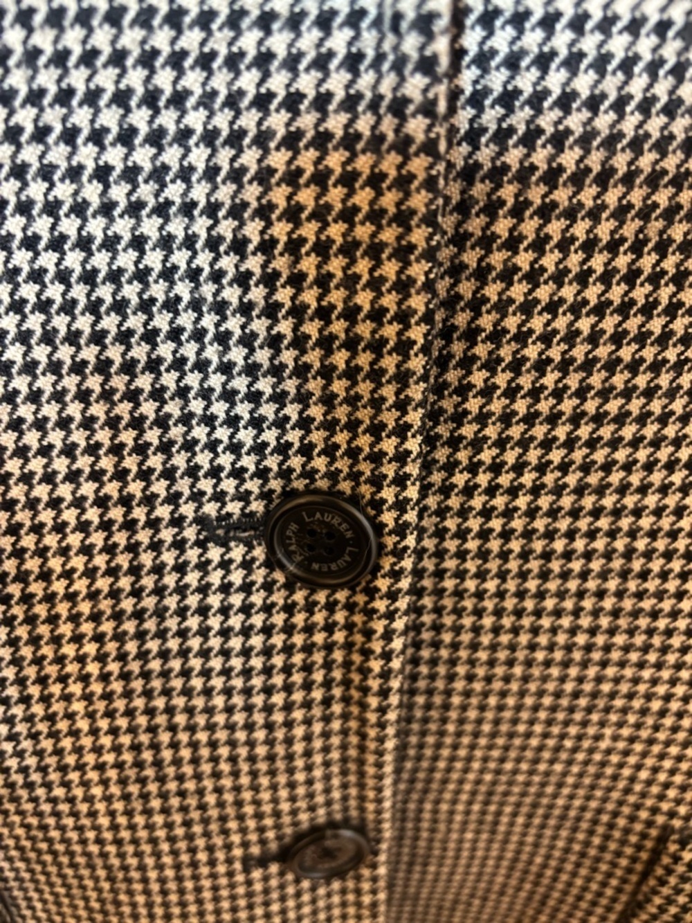 Lauren Ralph Lauren Black & White Houndstooth vintage y2k wool Blazer - Picture 4 of 8